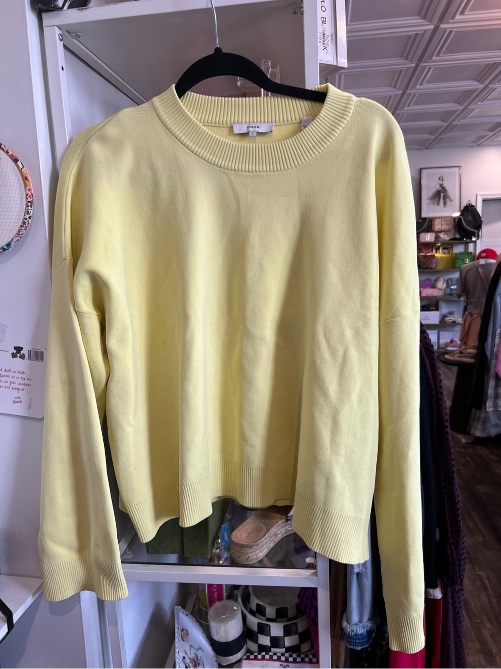 Vince Pale Yellow Crewneck Sweatshirt